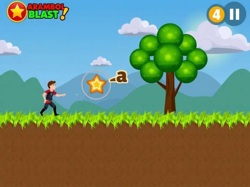 Arambol Fast Blast gameplay screenshot showing action sequence